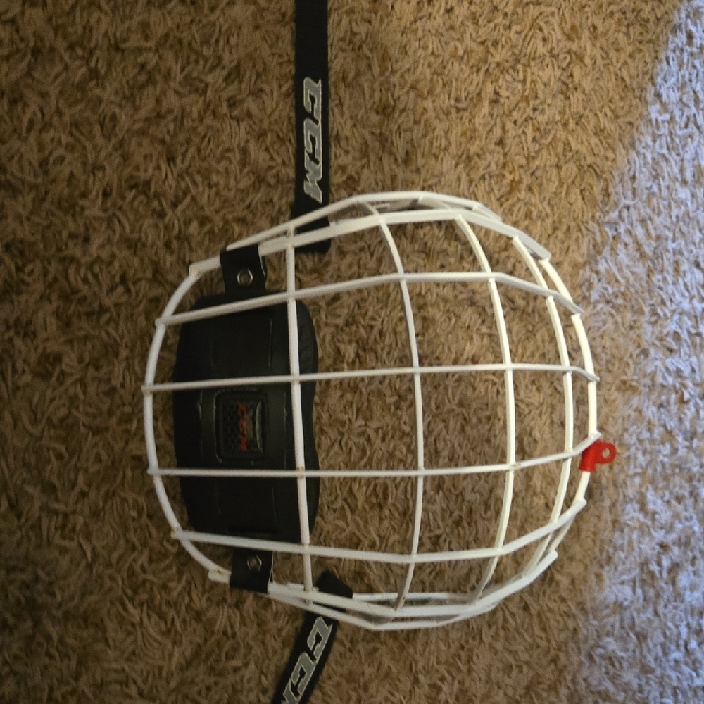 CCM White and Black Hockey Helmet Cage